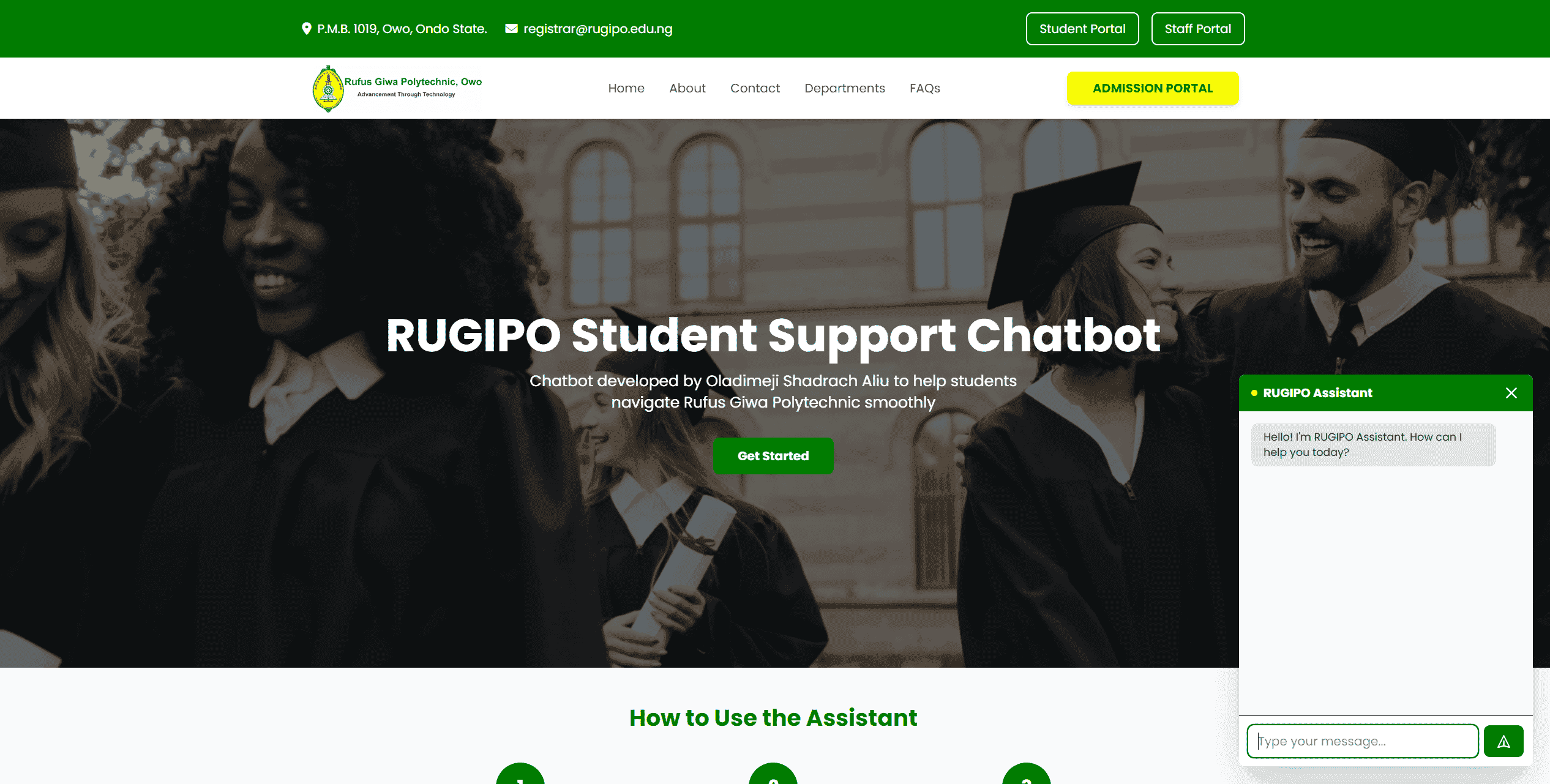 AI Powered Chatbot for RUGIPO